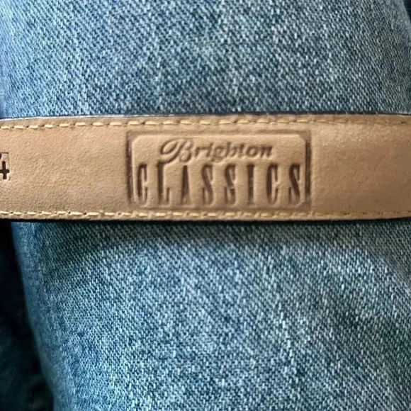 Brighton Women’s Black Reptile Embossed Belt with Gold Silver Tone Buckle 34 - Picture 13 of 16